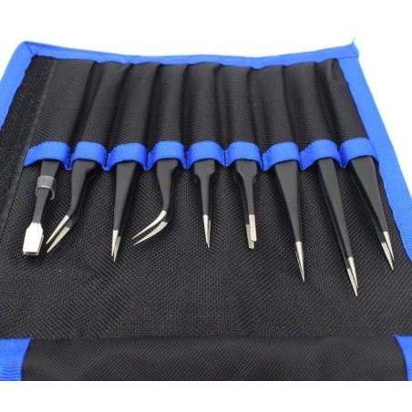 Set de 9 tweezers con estuche