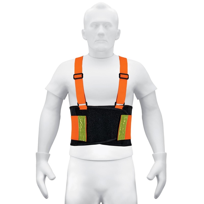Faja lumbar de alta visibilidad con reflejantes, naranja