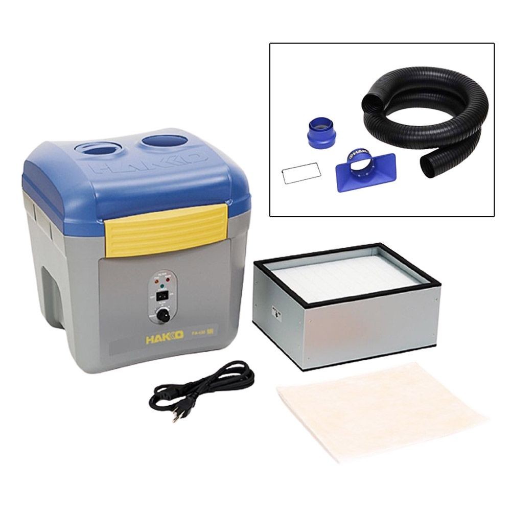 Extractor Hakko FA430 con ducto y boquilla rectangular