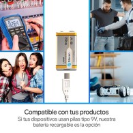 Batería recargable 9 V (USB) 500 mA