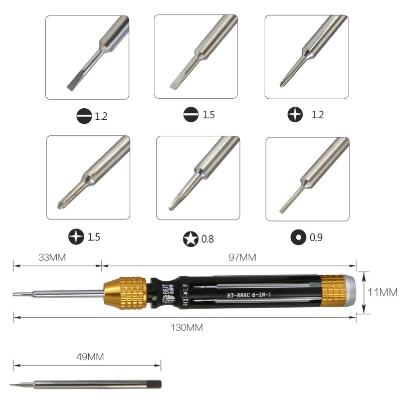 Desarmador con puntas intercambiables BST-889C