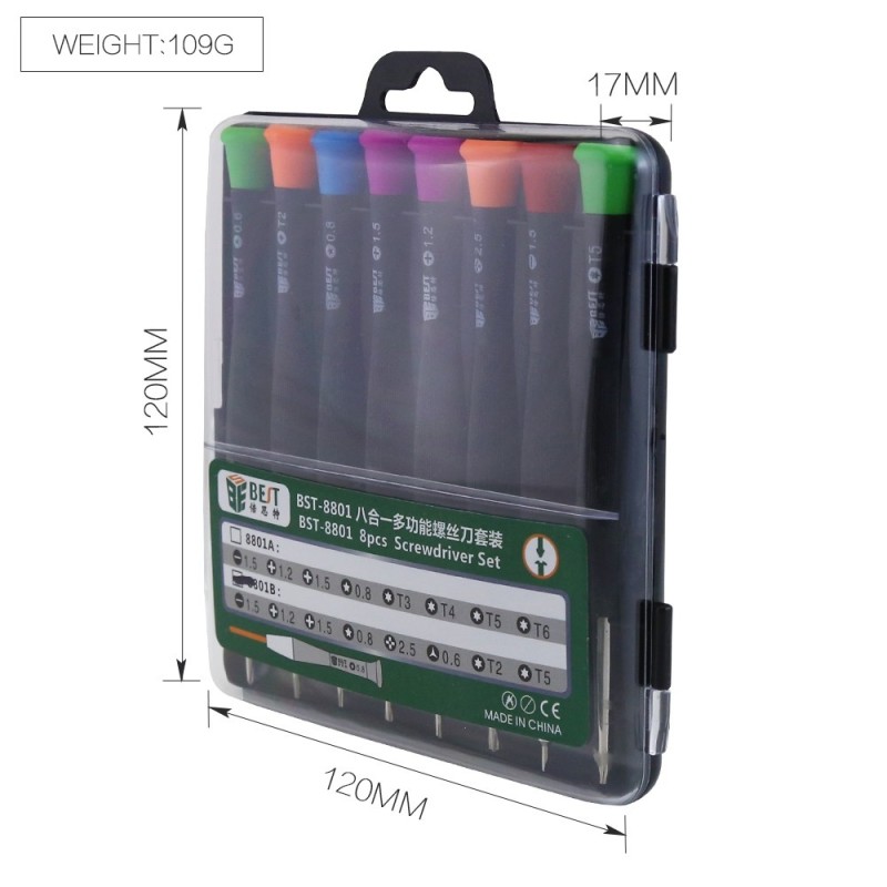Kit de 8 manerales T hexagonales metricos Wiha