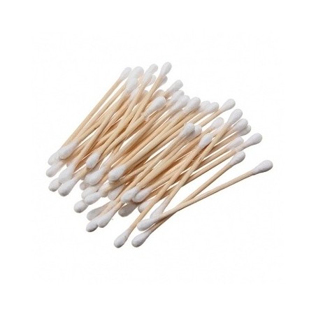 Hisopos de madera y algodón (100 piezas)