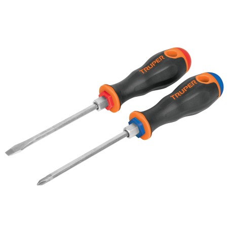 Duo de desarmadores 1/4x4 mango comfort grip