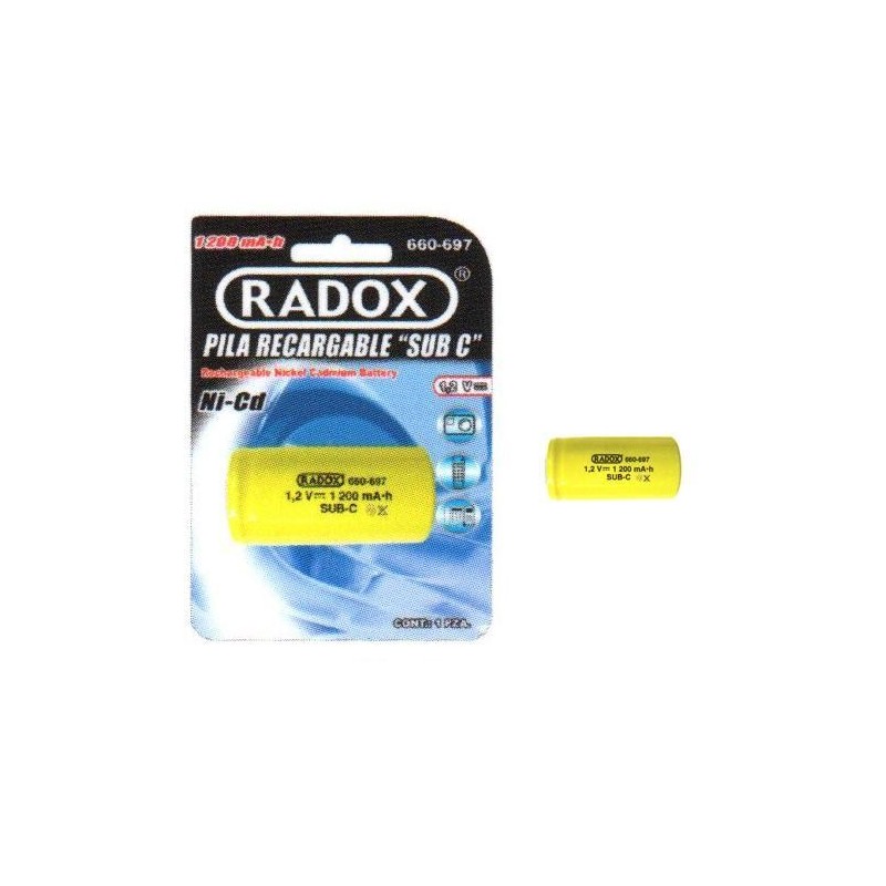 Pila Recargable Ni-Cd SubC 1200mAh  1.2V