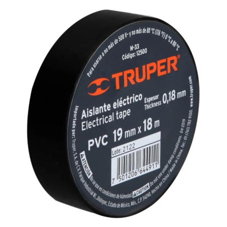 Cinta aislante negra 19mm X 18M