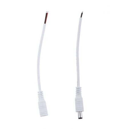Plug y Jack para tira de Led 15cm Blanco