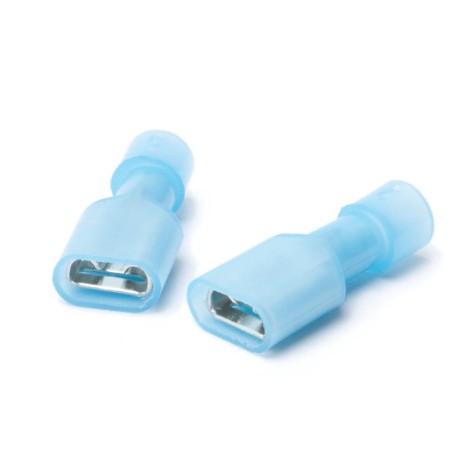 Terminal hembra de latón tipo faston, Calibre 14 - 16AWG aislado completo