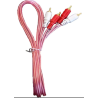 Cable para audio rojo transparente 1.8m