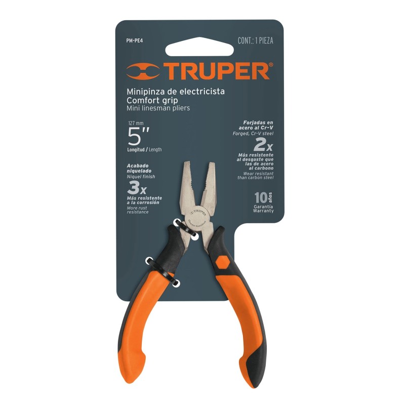 Pinza de electricista 5", mango Comfort Grip