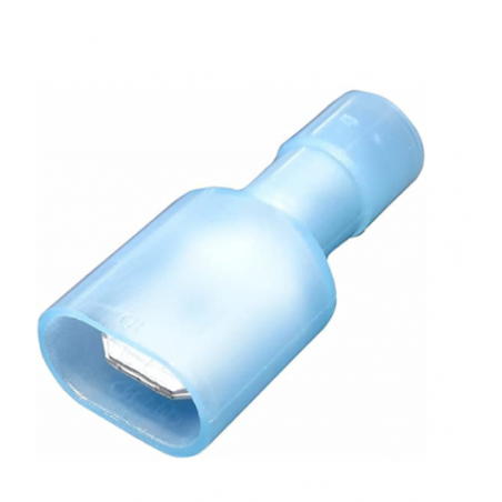 Terminal macho de latón tipo faston, Calibre 14 - 16AWG aislado completo