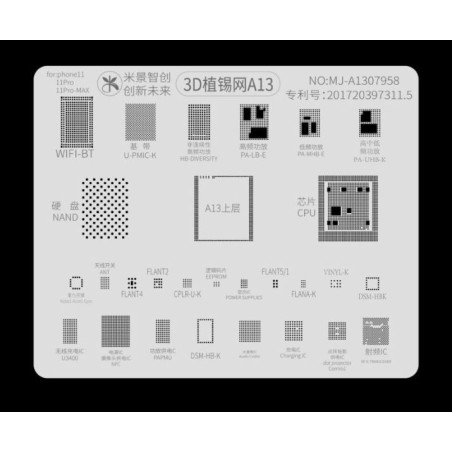 Esténcil 3D para iPhone 11 (A13)