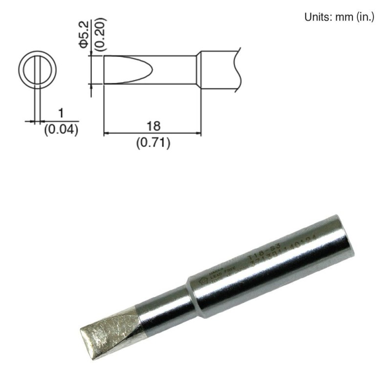 Punta biselada 5.2mm Hakko T18-S3