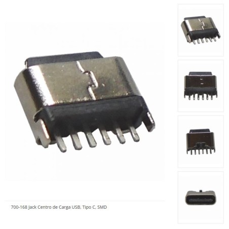 Jack USB tipo C (centro de carga SMD)