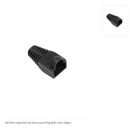 Capuchón de goma para plug RJ45 negro