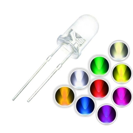 Diodo LED 5mm (transparente) Luz de Color