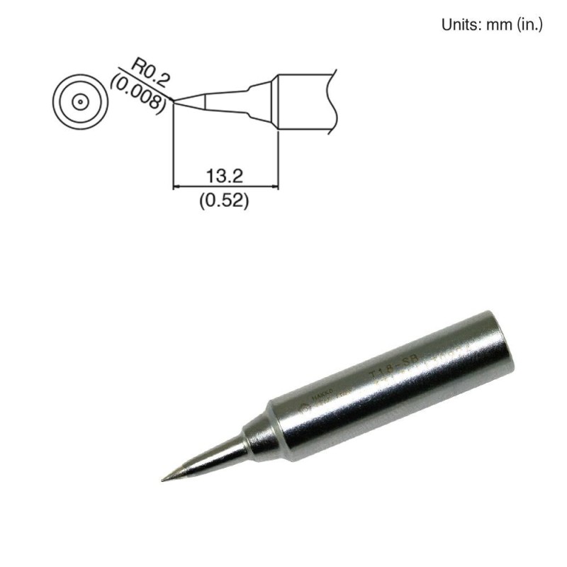 Punta cónica 0.2mm Hakko T18-SB