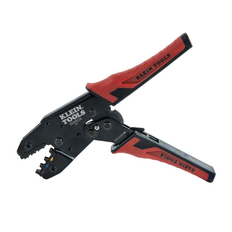 Pinza ponchadora Klein Tools, 10-22 AWG, para terminales con aislamiento