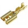 Terminal hembra de latón tipo faston, 1/4" Calibre 15 - 18