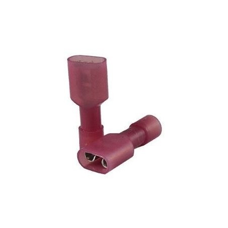 Terminal hembra tipo fastón 5/16", calibre 16 - 22, con aislante completo rojo
