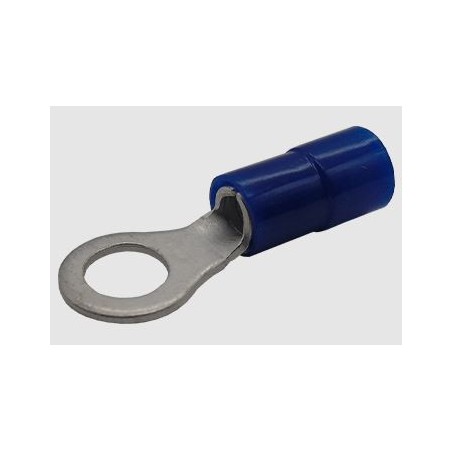 Terminal tipo ojillo 1/4", calibre 14 - 18, con aislante azul