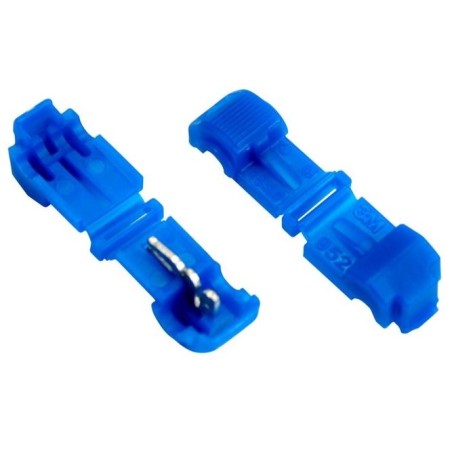 Conector de cable para empalme rápido con conector fastón, azul