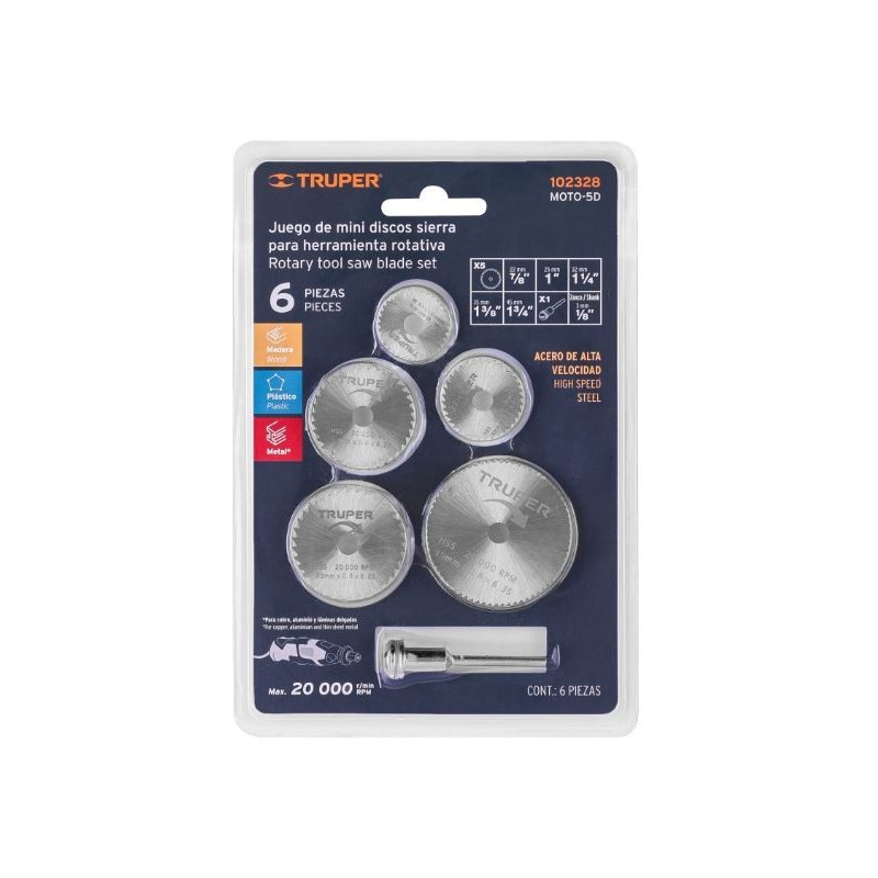 Juego de mini discos sierra para mototool (herramienta rotativa)