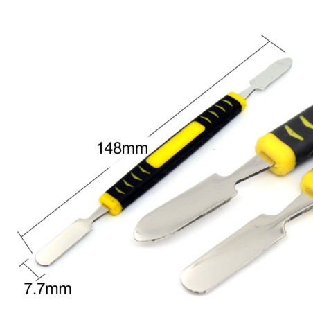 Palita metalica doble, con mango de plastico.