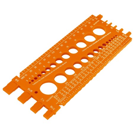 Regleta medidora de tuercas y tornillos, 22 cm