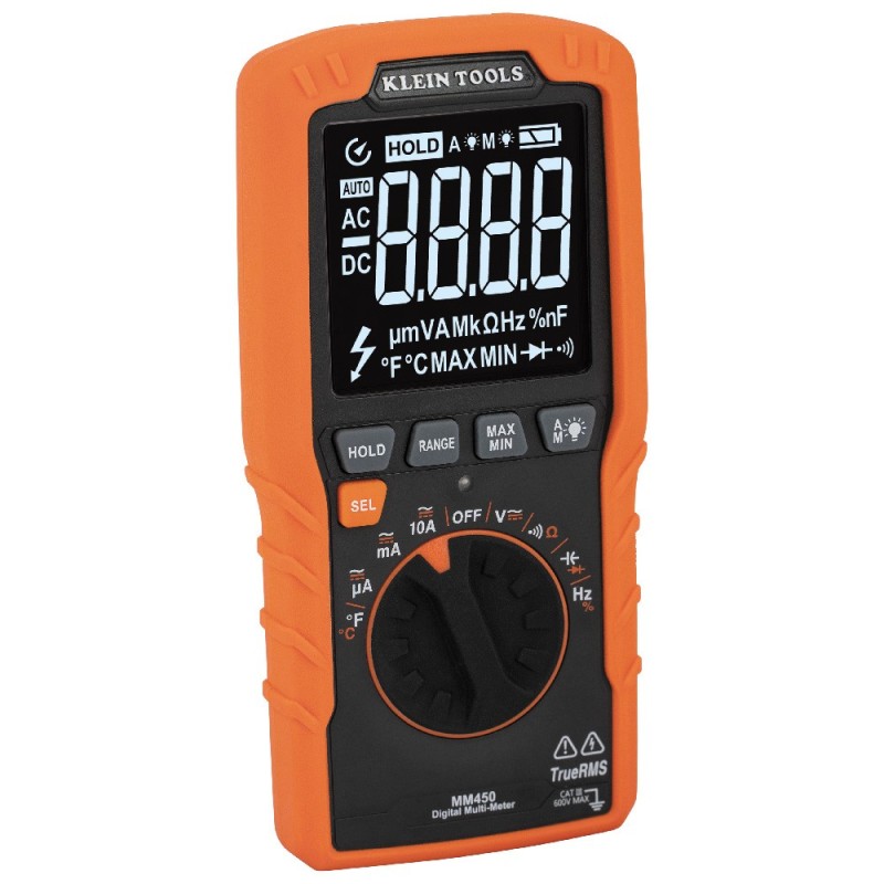 Multímetro digital delgado, de rango automático con TRMS, 600 V, temperatura Klein Tools
