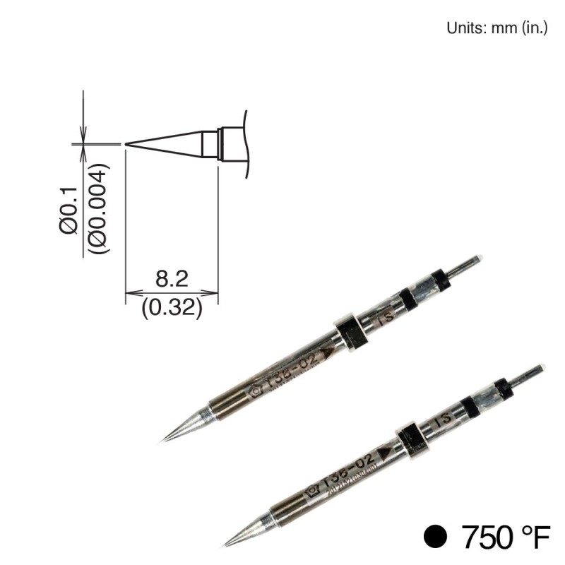 Punta conica Hakko T38-02IS 400°C/750°F