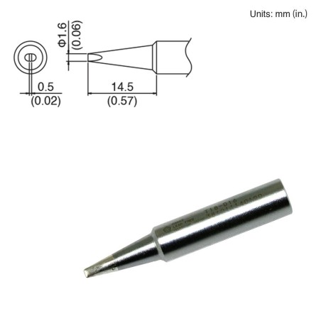 Punta cincel 1.6mm Hakko T18-D16