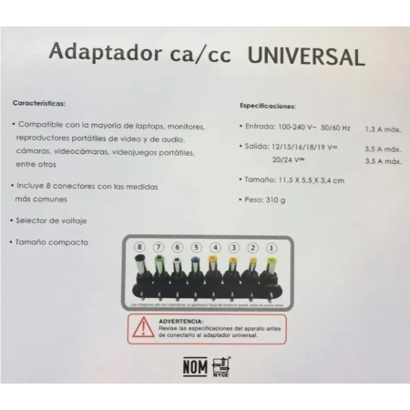 Adaptador CA-CC 70W Universal