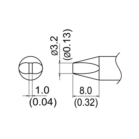 Punta cincel Hakko T33-SSD32