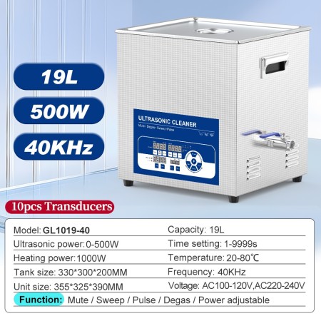 Lavadora Ultrasonica 19L 500W