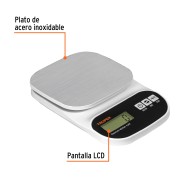 Báscula digital de plato de acero inox,5kg.