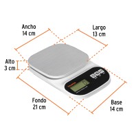 Báscula digital de plato de acero inox,5kg.