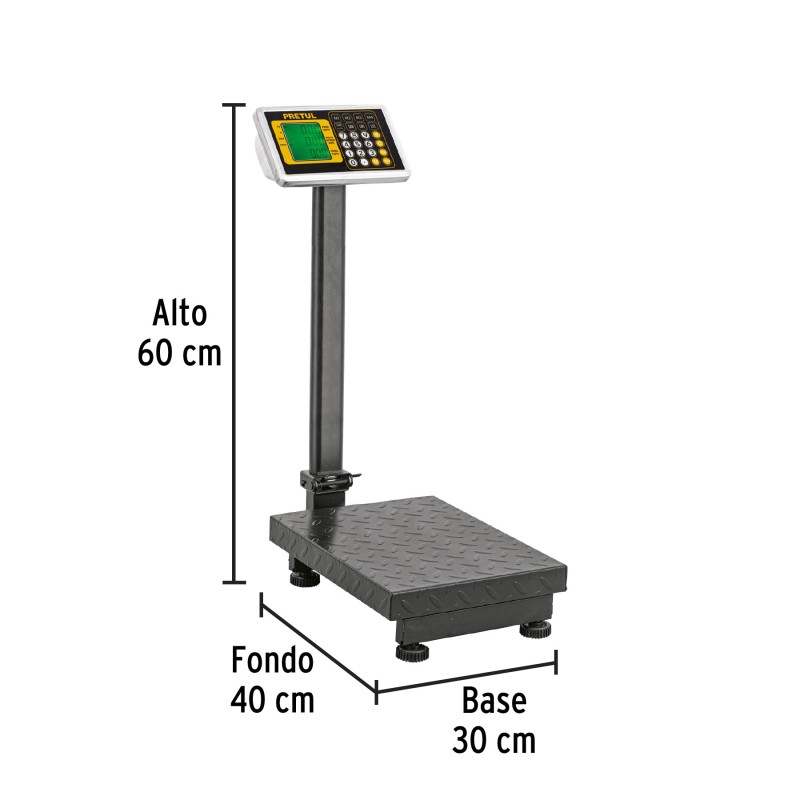 Báscula electrónica de plataforma, plegable, 100 kg.
