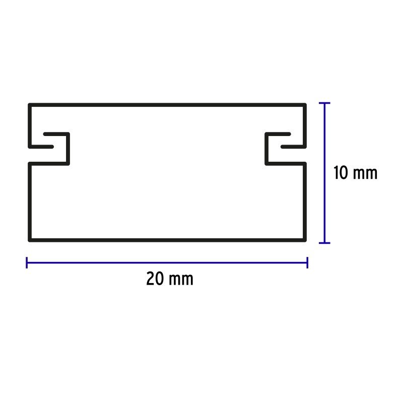 Canaleta de 2m x 20mm