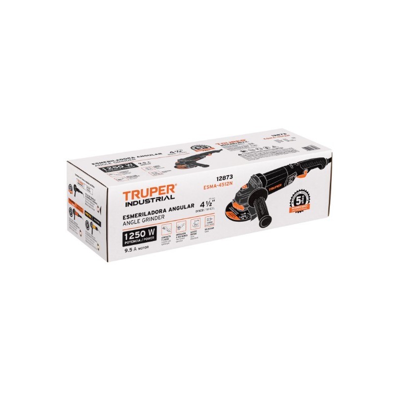 Esmeriladora angular 4-1/2", 1250W industrial