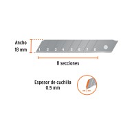 Estuche con 10 cuchillas SK2 de 18 mm para cutter, Expert.