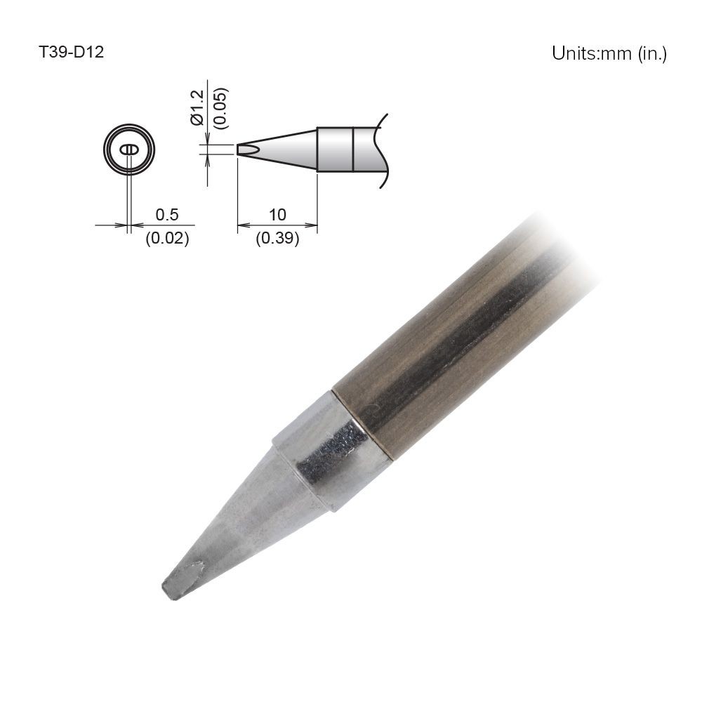 Punta de cincel Hakko T39-D12