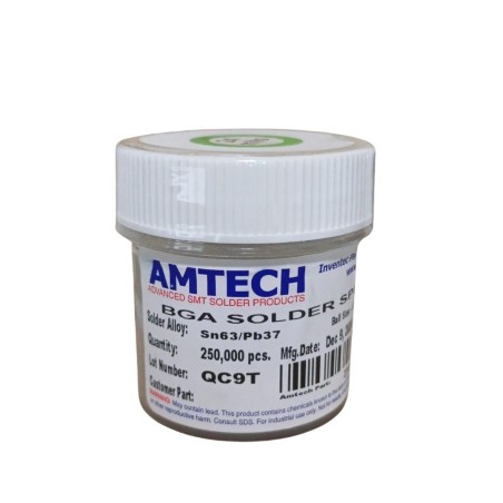 Esferas de Soldadura de 0.55mm (22mils") Sn63/Pb37 AMTECH (250k)