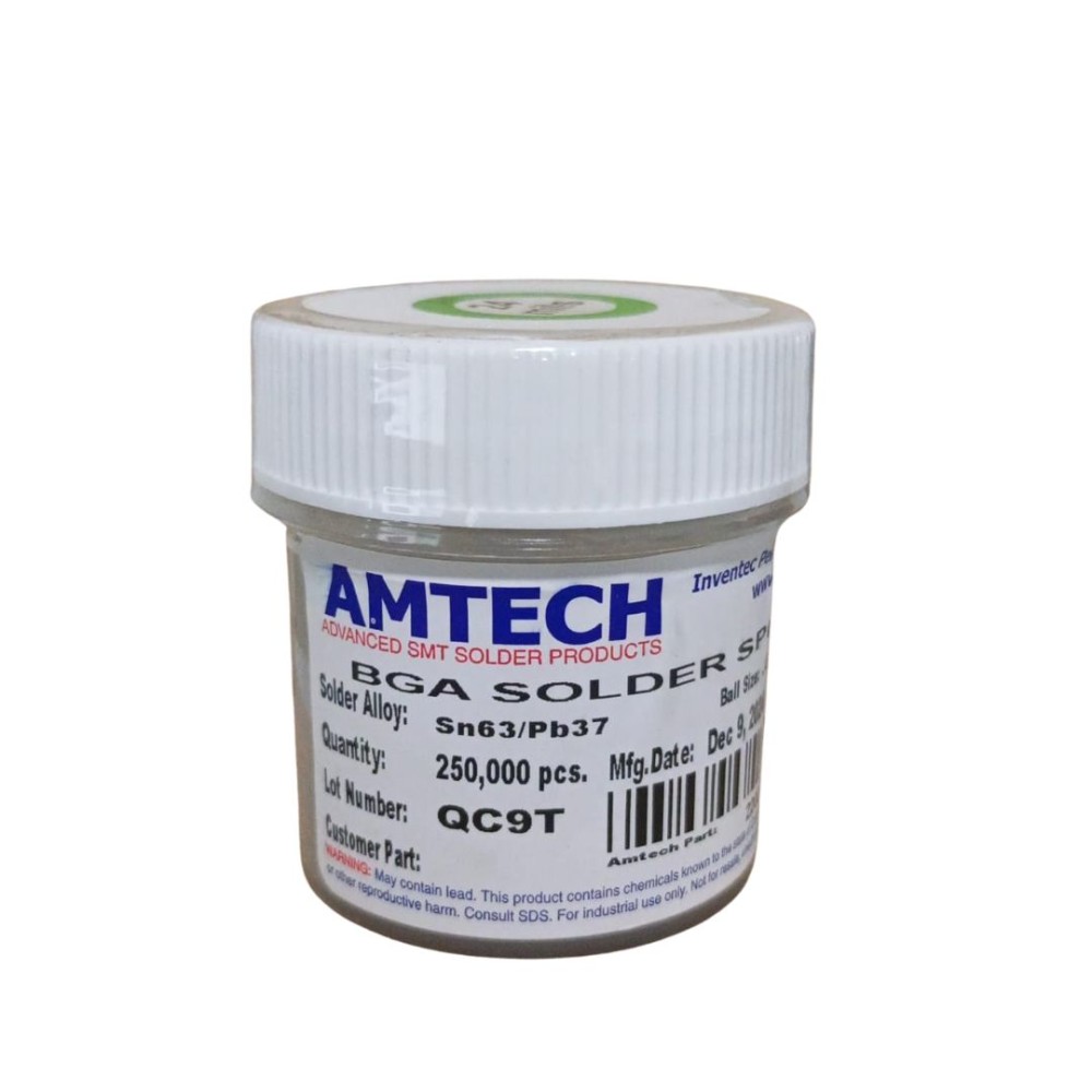 Esferas de Soldadura de 0.50mm (20mils") Sn63/Pb37 AMTECH (250k)