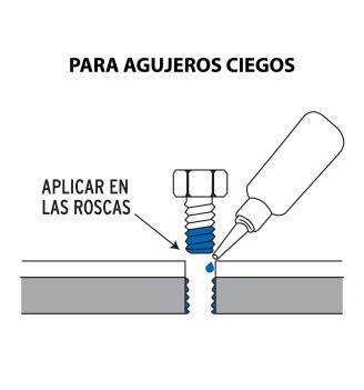 Fijador de roscas, removible, 10 ml, azul