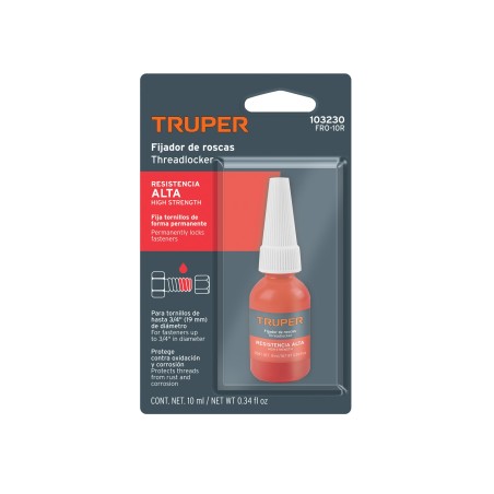 Fijador de roscas, permanente, 10 ml, rojo