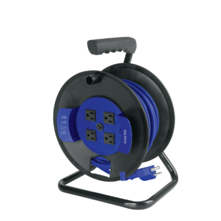 Extensión reforzada aterrizada, 15 m en carrete, calibre 16