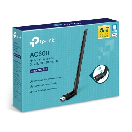 Adaptador USB WiFi TP-Link Archer T2U Plus AC600