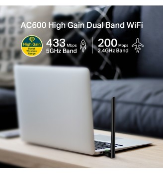 Adaptador USB WiFi TP-Link Archer T2U Plus AC600
