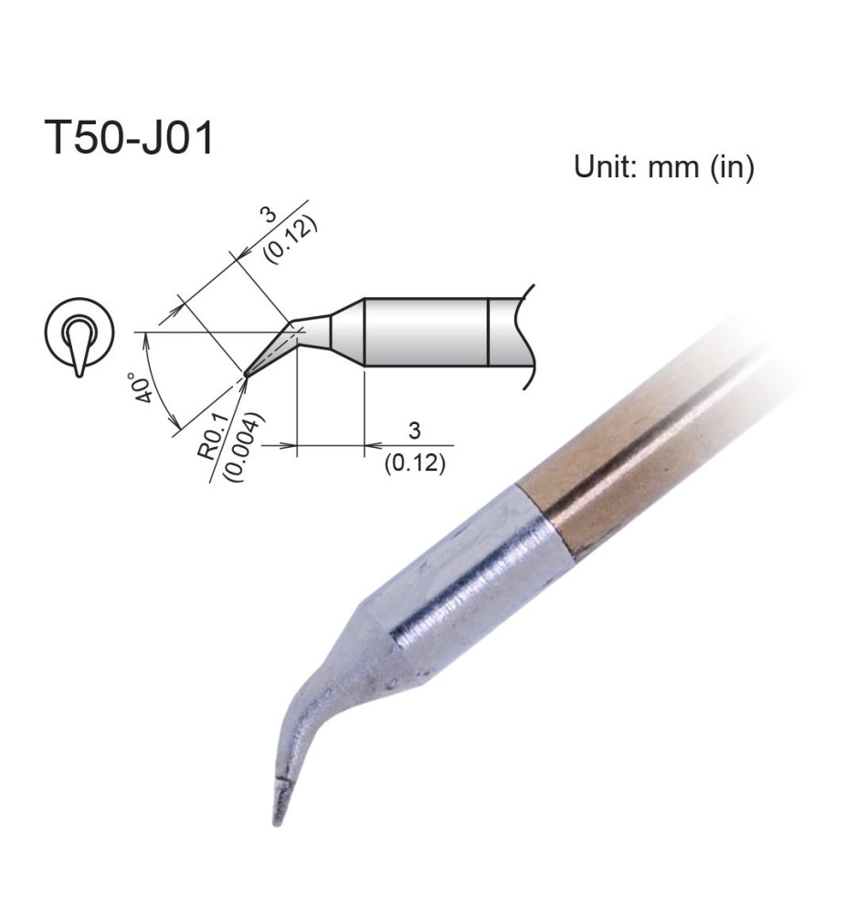 Punta micro curva Hakko T50-J01